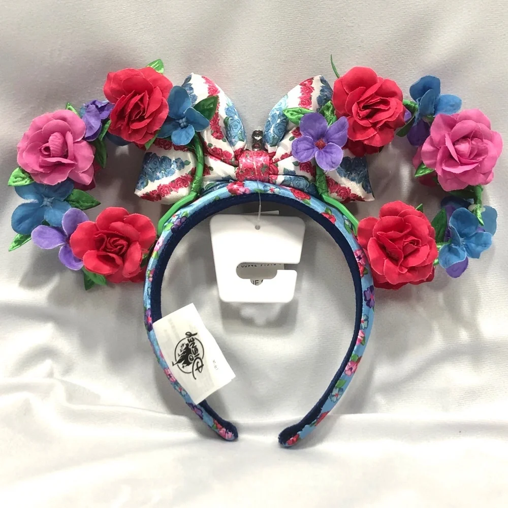 Disney Floral Crown Queen of the Kingdom UK England Minnie Ears Headband - NWT - Picture 2 of 2